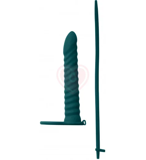 Насадка для двойного проникновения с лассо и вибропулей Pure Passion Rori 16 см зелёная фото 5