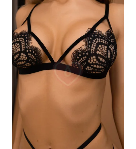 Контурный комплект из трусиков и бюстгальтера Muse чёрный фото 4