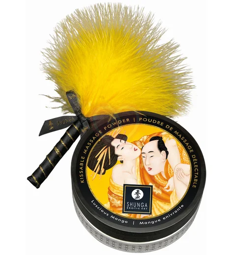 Массажная пудра с перышком Shunga Kissable Massage Powder Сочное Манго фото 6