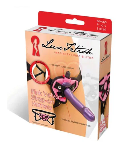 Плюшевый пояс для страпона Strap On Harness Pink розовый фото 2