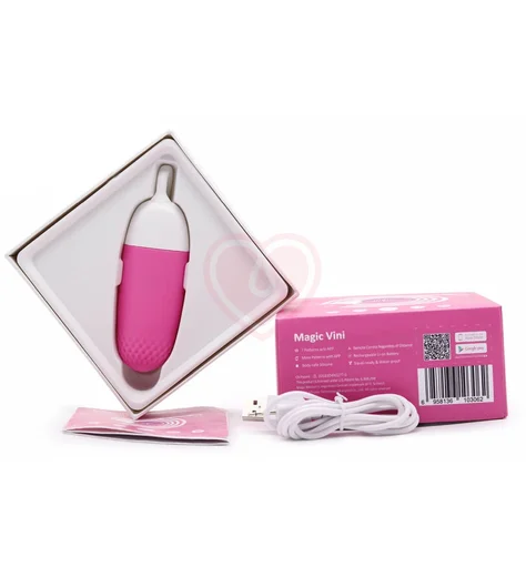 Виброяйцо с управлением со смартфона Magic Vini розовое фото 3