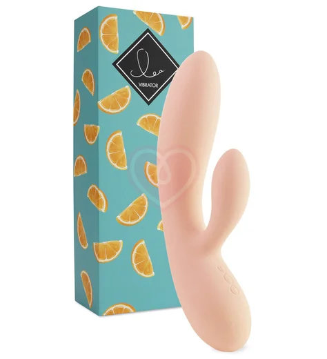 Вибратор с клиторальным стимулятором Lea Rabbit Vibrator Citrus персиковый фото 2