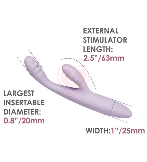 Вибратор с гибкой головкой и клиторальным стимулятором Svakom Cici+ 2 с функцией нагрева лиловый фото 9