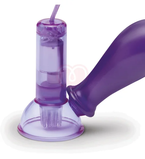 Вибропомпы для сосков с пультом Remote Control Vibrating Nipple Suckers фиолетовые фото 5