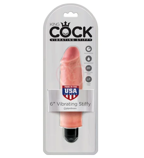 Вибратор King Cock Vibrating Stiffy 15 см телесный фото 2