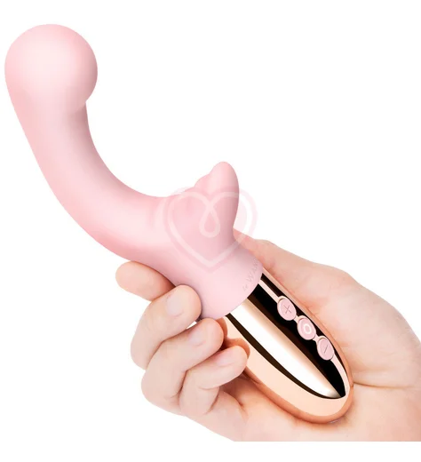 Вибратор для двойной стимуляции Le Wand XO розовое золото фото 6