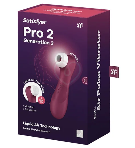 Вакуумный стимулятор с вибрацией Satisfyer Pro 2 Generation 3 бордовый фото 5