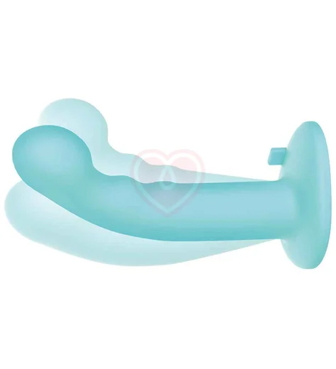 Страпон с крупной головкой Pegasus с вибрацией и пультом управления 16 см бирюзовый фото 5