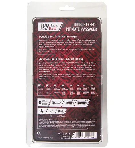 Двусторонний вибратор-массажёр Black Red by Toyfa чёрный с красным фото 6