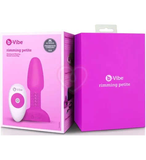 Анальная вибропробка с ротацией b-Vibe Rimming Petite розовая фото 9