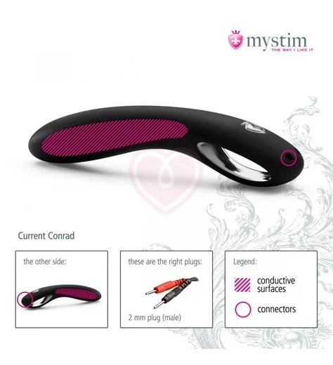 Фаллоимитатор для электростимуляции Mystim Current Conrad eStim фото 3