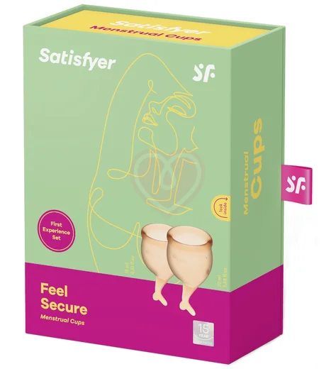 Набор из 2 менструальных чаш с хвостиком Satisfyer оранжевый фото 2
