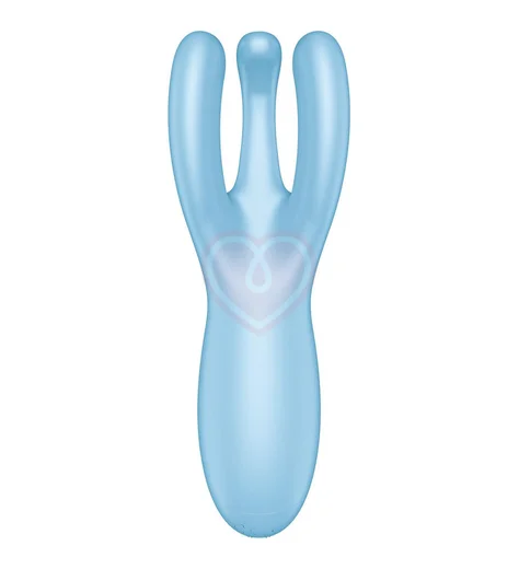 Вибростимулятор Satisfyer Threesome 4 с тремя кончиками и приложением голубой фото 3