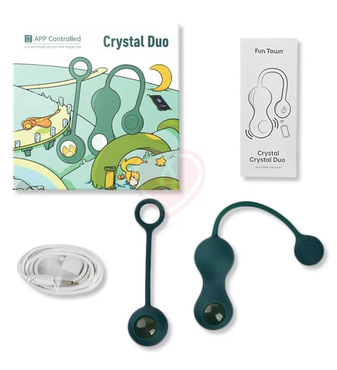Набор для тенировок Кегеля Magic Motion Crystal Duo тёмно-зелёный фото 3