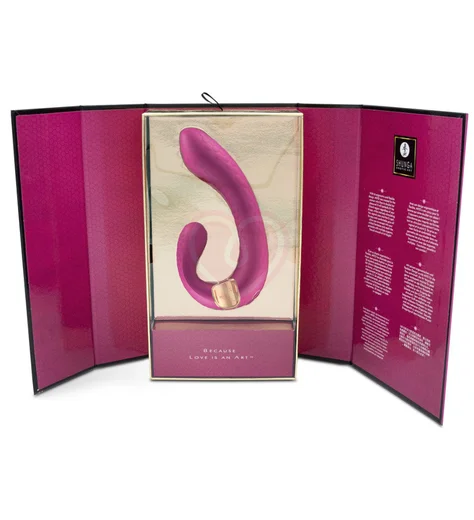 Вибратор с клиторальным стимулятором Shunga MIYO малиновый фото 3