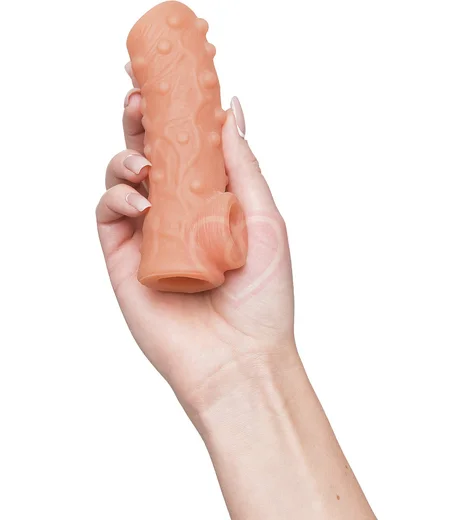 Насадка с открытой головкой и пупырышками Kokos Nude Sleeve NS002-L фото 3