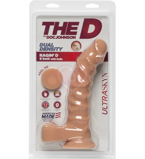 Рельефный фаллоимитатор с мошонкой The D Ragin D 20 см телесный фото 2