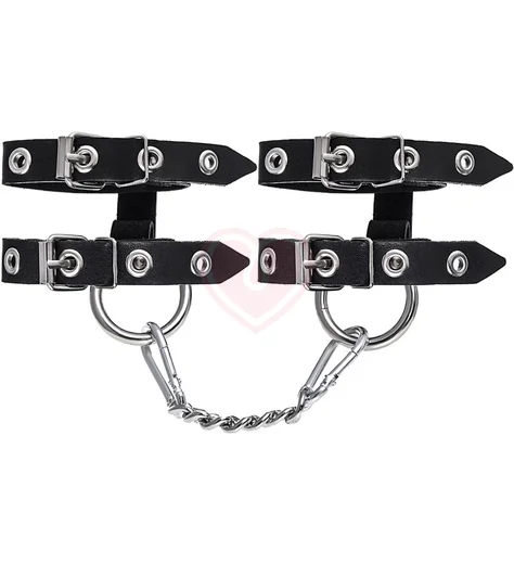 Наручники из двух ремешков Pecado BDSM черные фото 3
