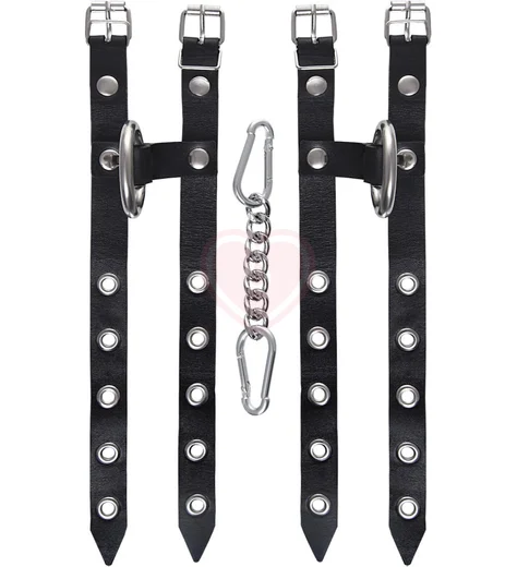 Наручники из двух ремешков Pecado BDSM черные фото 4