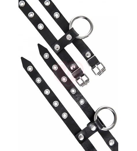 Наручники из двух ремешков Pecado BDSM черные фото 7