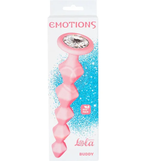 Анальная цепочка с кристаллом Emotions Buddy розовая фото 4