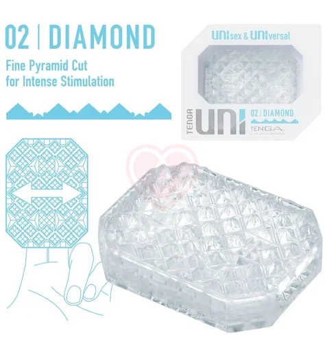 Мини мастурбатор Tenga Uni Diamond прозрачный фото 3