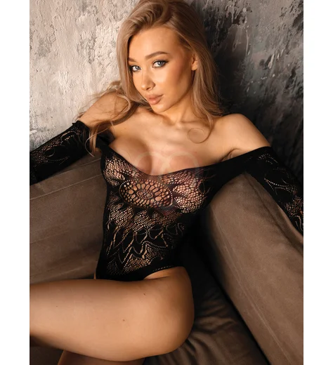 Боди с этническим узором и длинными рукавами Impulse чёрное фото 5