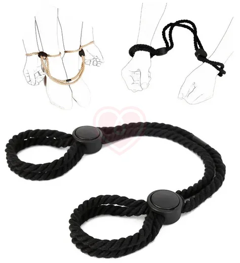 Верёвочные наручники Handcuffs Rope чёрные фото 2
