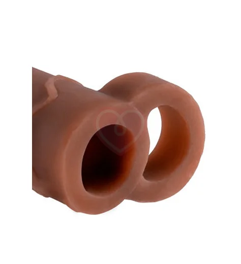 Насадка удлинитель с кольцом на мошонку Perfect Extension with Ball Strap 20 см мулат фото 3