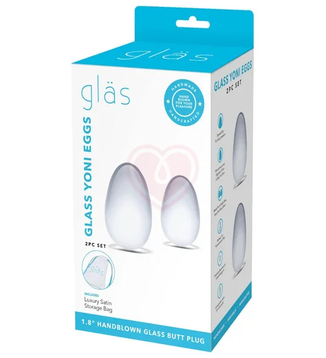 Набор из 2 вагинальных шариков из стекла Glass Yoni Eggs Set фото 4