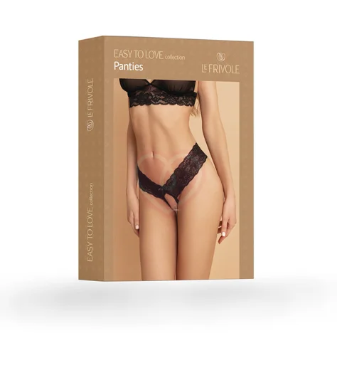 Кружевные трусики с цветочным узором и открытым доступом Easy To Love чёрные фото 6