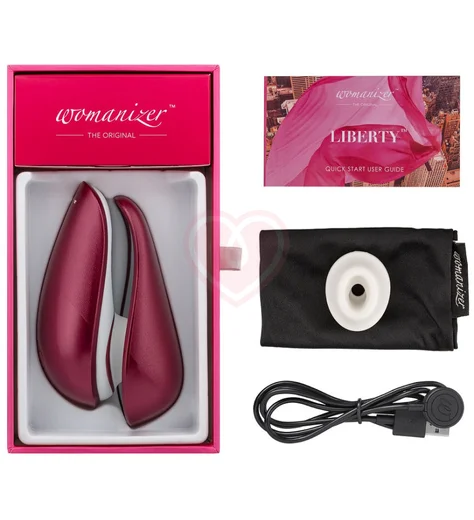 Вакуумный клиторальный стимулятор Womanizer Liberty красный фото 6