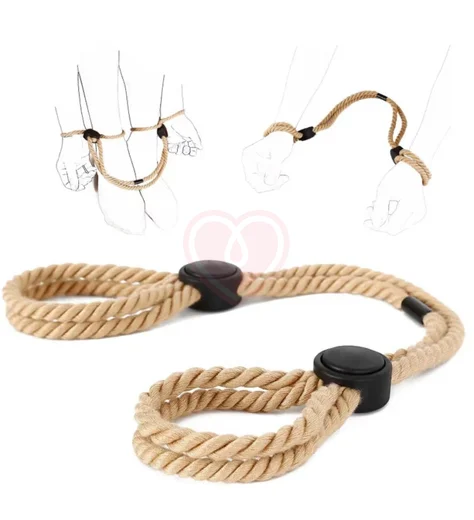 Верёвочные наручники Handcuffs Rope бежевые фото 2