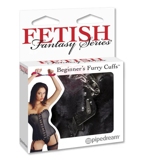 Наручники с мехом Pipedream Beginners Cuffs чёрные фото 4