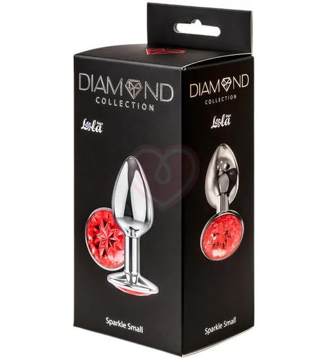 Анальная пробка с красным кристаллом Lola Games Diamond Red Sparkle Small серебро фото 4