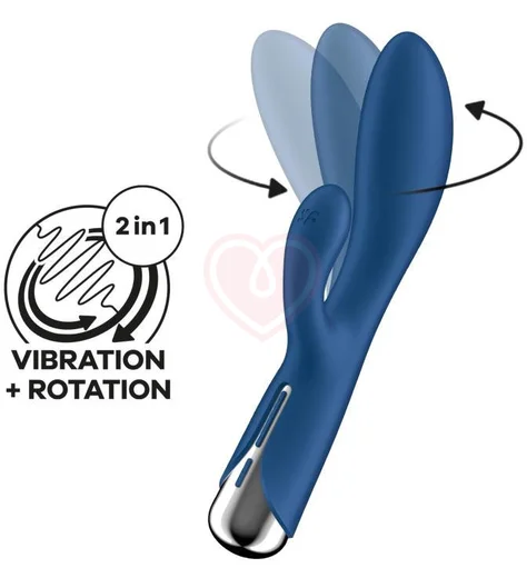 Вибратор-кролик с ротацией Satisfyer Spinning Rabbit 1 синий фото 3
