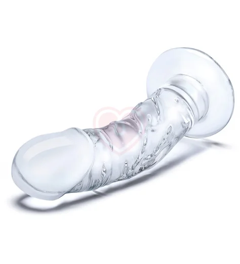 Реалистичный стеклянный фаллоимитатор Glas Curved Realistic прозрачный фото 2