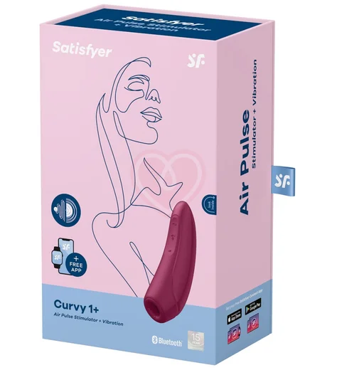 Вакуумный стимулятор с приложением Satisfyer Curvy 1+ бордовый фото 5