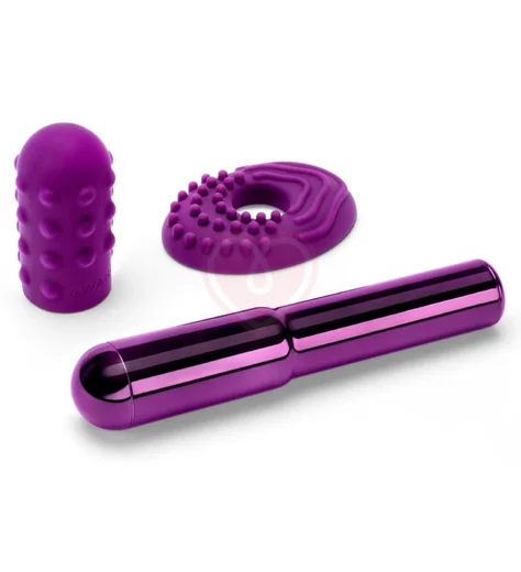 Большая вибропуля с двумя насадками Le Wand Grand Bullet фиолетовая фото 5