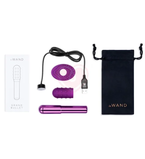Большая вибропуля с двумя насадками Le Wand Grand Bullet фиолетовая фото 6