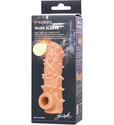 Насадка с открытой головкой и пупырышками Kokos Nude Sleeve NS006-M фото 4