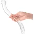 Стеклянный двусторонний фаллоимитатор Glass Pelvic Wand Double Ended прозрачный фото 5