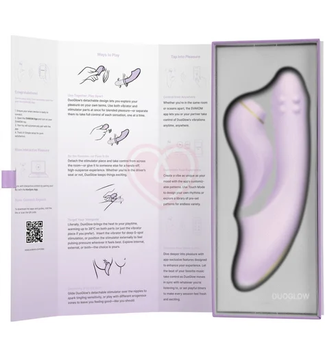 Вибратор со стимулятором клитора Svakom DuoGlow с приложением лиловый фото 6