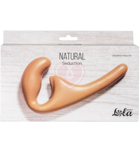 Безремневой страпон Natural Seduction бежевый фото 4