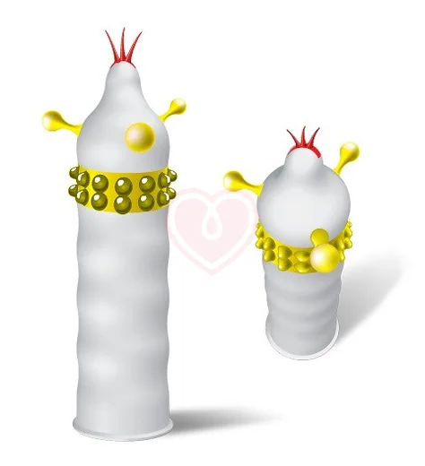 Презерватив Luxe maxima Жёлтый дьявол с усиками и шариками 1 шт фото 2