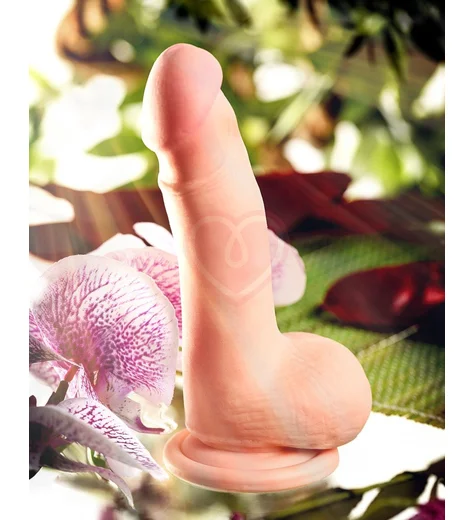 Вибратор реалистик на присоске с мошонкой Toyfa Realstick Elite 15 см телесный фото 6
