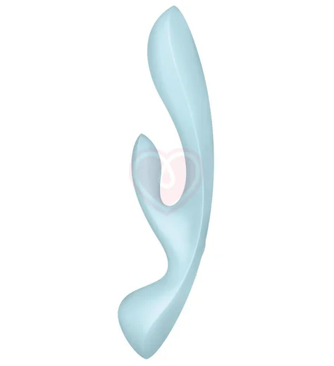 Вибратор-массажёр с 3 моторами Satisfyer Triple Oh голубой фото 2