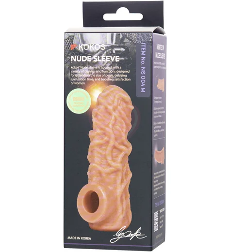 Реалистичная насадка с открытой головкой Kokos Nude Sleeve NS004-M фото 3