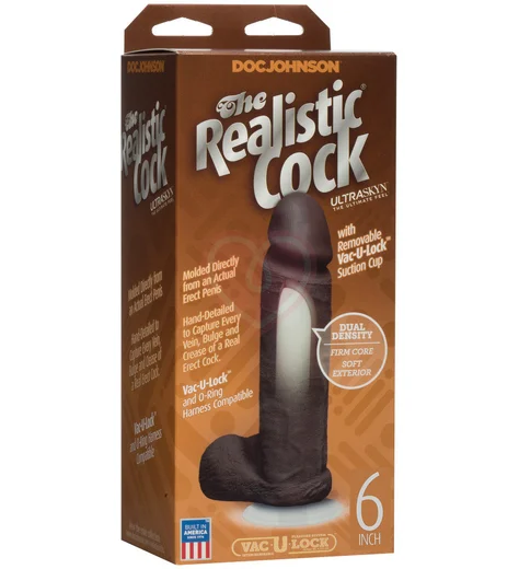 Реалистичный фаллоимитатор с присоской и Vac-U-Lock Ultra Realistic Cock 16 см коричневый фото 2