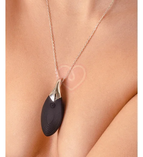 Клиторальный вибратор-кулон Liberty Leaf чёрный фото 3